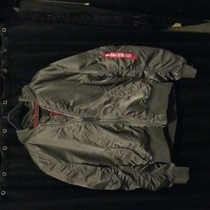 Alpha Industries silver bomber jacket L